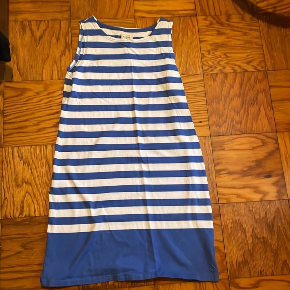 Women’s Joules Dress Size 10 100% cotton blue and white stripe dress